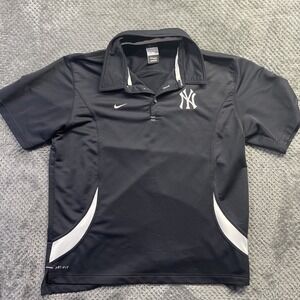 New York Yankees Nike Dri-fit Polo Black Large #370